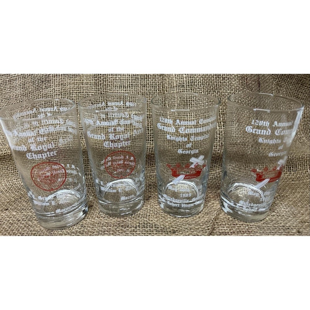 Vintage Mason's,‎ Knights Templar of Georgia Glasses, Grand Commandery 1989